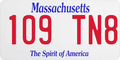 MA license plate 109TN8
