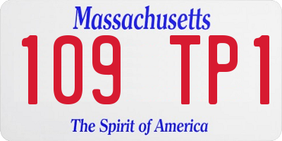 MA license plate 109TP1