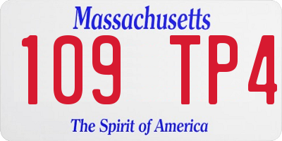 MA license plate 109TP4