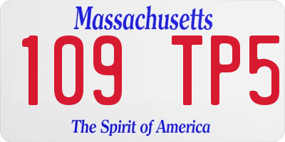 MA license plate 109TP5