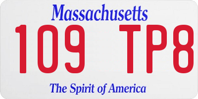 MA license plate 109TP8
