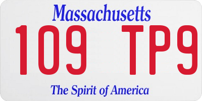 MA license plate 109TP9
