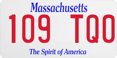 MA license plate 109TQ0