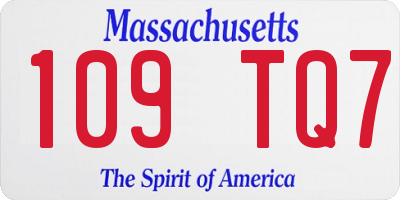 MA license plate 109TQ7