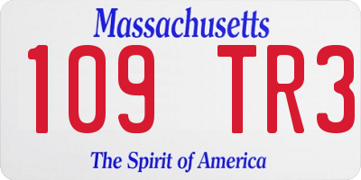MA license plate 109TR3