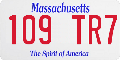 MA license plate 109TR7