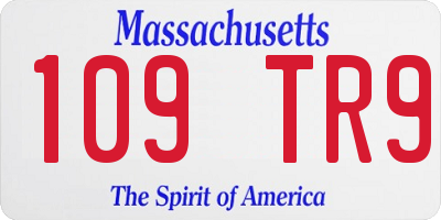 MA license plate 109TR9