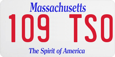 MA license plate 109TS0