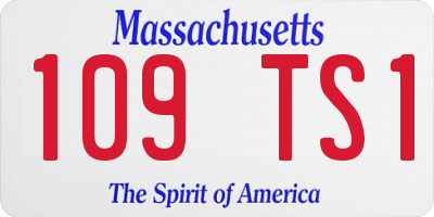 MA license plate 109TS1