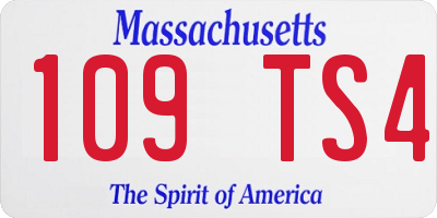MA license plate 109TS4