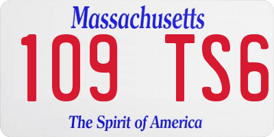 MA license plate 109TS6