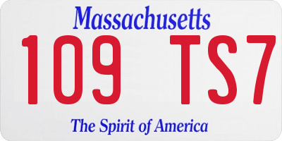 MA license plate 109TS7