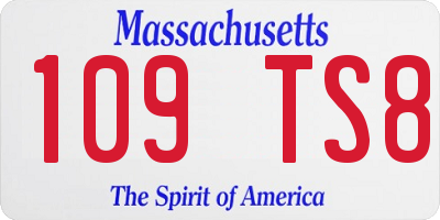 MA license plate 109TS8