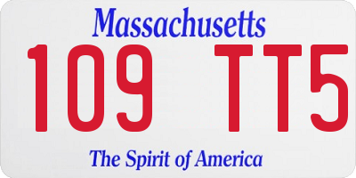 MA license plate 109TT5
