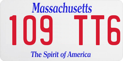 MA license plate 109TT6