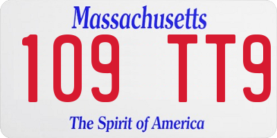 MA license plate 109TT9