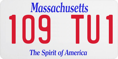 MA license plate 109TU1