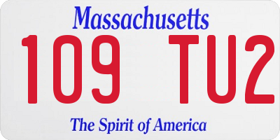 MA license plate 109TU2