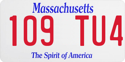 MA license plate 109TU4