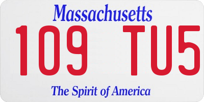 MA license plate 109TU5