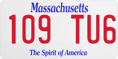MA license plate 109TU6