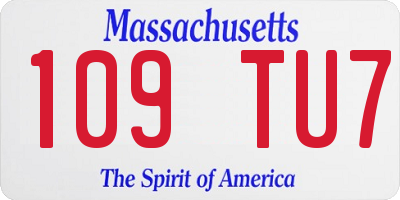 MA license plate 109TU7