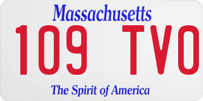 MA license plate 109TV0