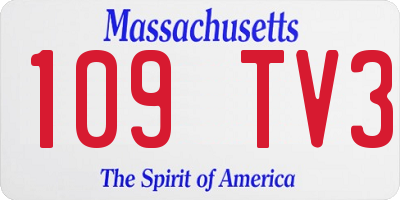 MA license plate 109TV3