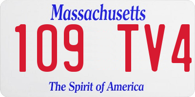 MA license plate 109TV4