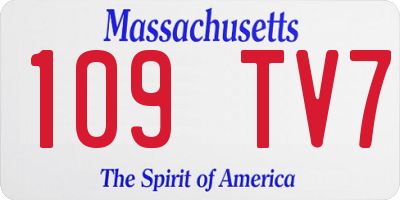 MA license plate 109TV7