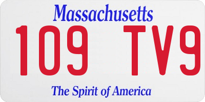 MA license plate 109TV9