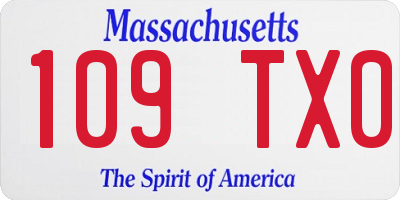 MA license plate 109TX0