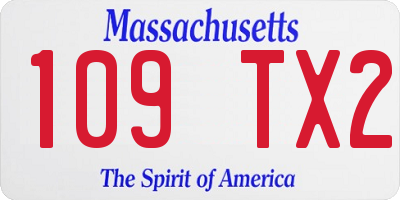 MA license plate 109TX2