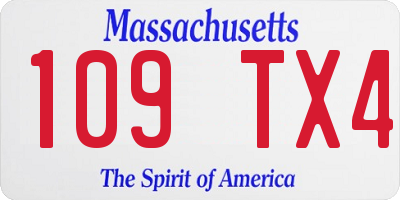 MA license plate 109TX4