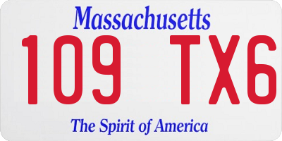 MA license plate 109TX6