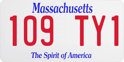 MA license plate 109TY1