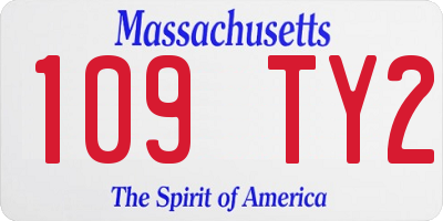 MA license plate 109TY2