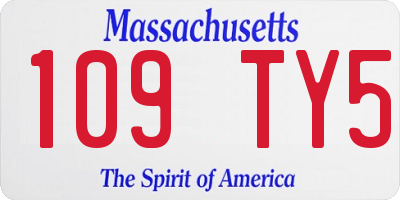 MA license plate 109TY5