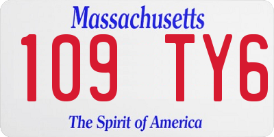 MA license plate 109TY6