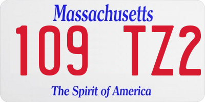 MA license plate 109TZ2