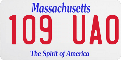 MA license plate 109UA0