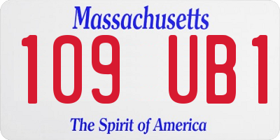 MA license plate 109UB1