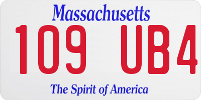 MA license plate 109UB4