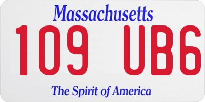 MA license plate 109UB6