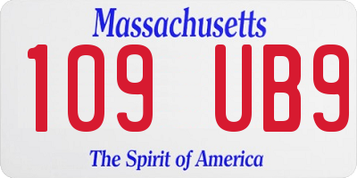 MA license plate 109UB9