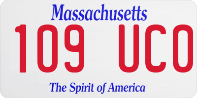 MA license plate 109UC0