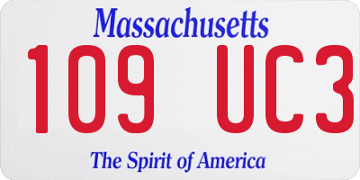 MA license plate 109UC3