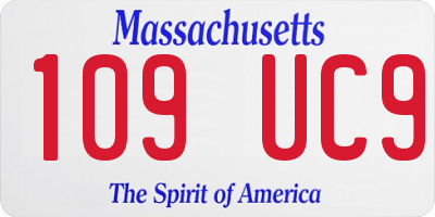 MA license plate 109UC9