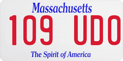 MA license plate 109UD0