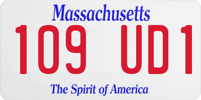 MA license plate 109UD1